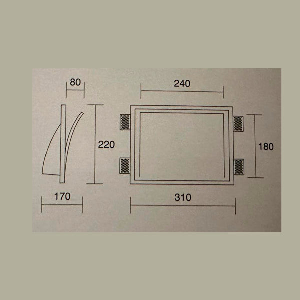 Applique da Incasso Totale in Gesso Verniciabile 845 – ISYLUCE  | Luce Indiretta e Design Architettonico