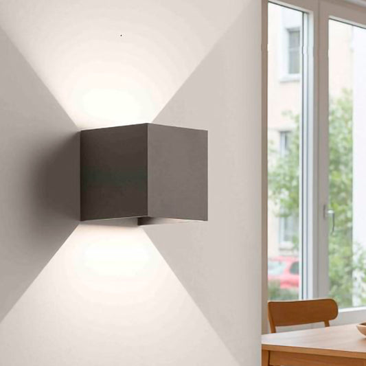 ISYLUCE Cubo – Applique da Esterno a Doppia Emissione, LED 3000K, Alluminio, 4 Colori